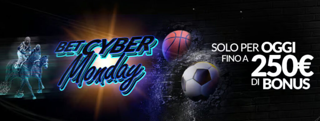 Bet Cyber Monday su Eurobet: Solo Oggi 250€ di Bonus per Virtuali e Ippica! 1 Bet Cyber Monday su Eurobet