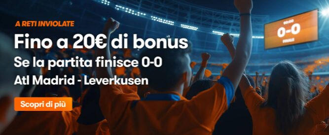 Bonus Atletico Madrid Leverkusen su Betsson: 20€ in Regalo! 1 Bonus Betsson Atletico Madrid Leverkusen