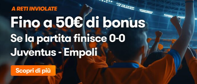 Bonus Juventus Empoli su Betsson