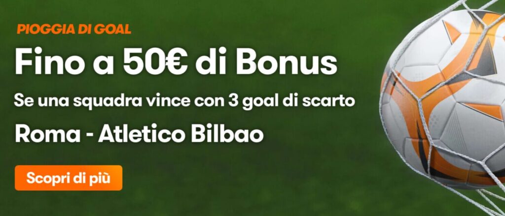 Bonus Roma Atletico Bilbao su Betsson