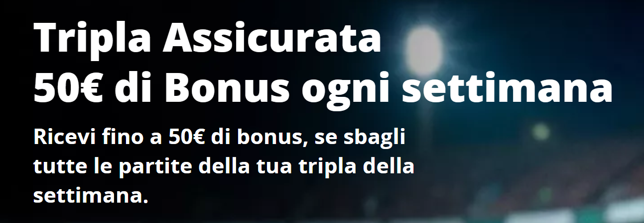 Bonus Tripla Assicurata Betsson