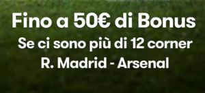 Bonus per Real Madrid Arsenal