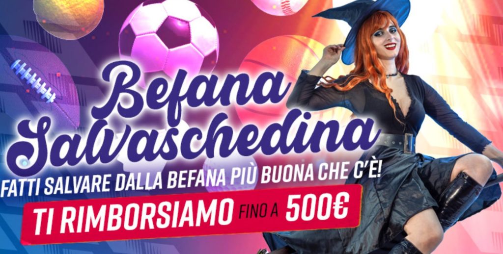 Promo Befana Salvaschedina su Betclic: Rimborsi Fino a 500€! 1 Promo Befana Salvaschedina su Betclic