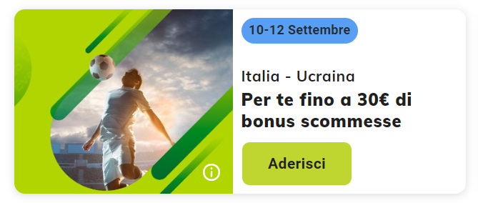 Promo Italia-Ucraina su Sisal