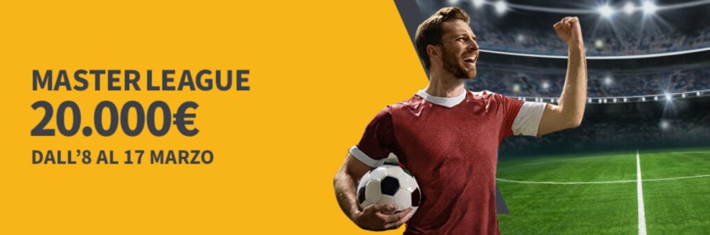Promo Master League su Planetwin365: 20.000€ in Bonus! 1 Promo Master League su Planetwin365