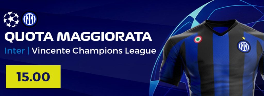 Sportbet Quota a 15.00 l'Inter Vincente Champions League 1 Sportbet Inter Vincente Champions